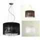 Lampa SIDNEY okrągła pendant 1996B-7P BN brown fabric/chrome/ Azzardo