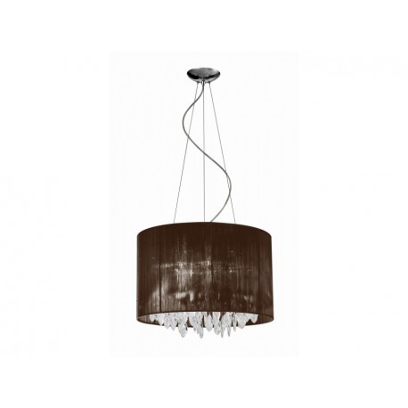 Lampa SIDNEY okrągła pendant 1996B-7P BN brown fabric/chrome/ Azzardo